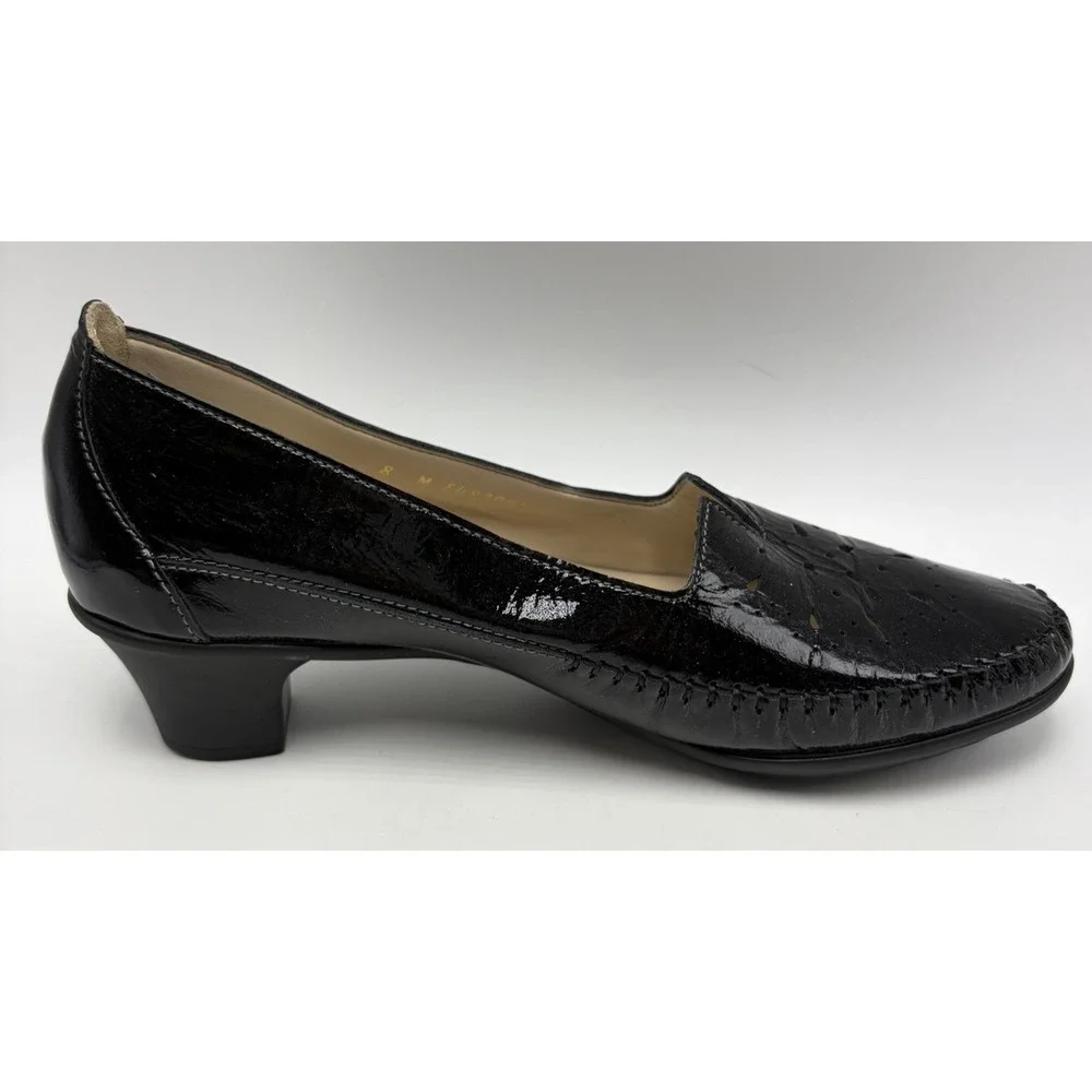 SAS Sonyo Black Patent Leather Dress Pumps Womens 8 M Heel Shoe Comfort